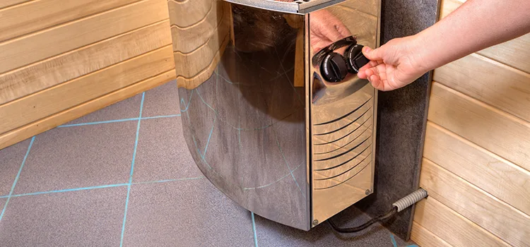 Floor-mounted sauna heater Installation in Oakville, Ontario