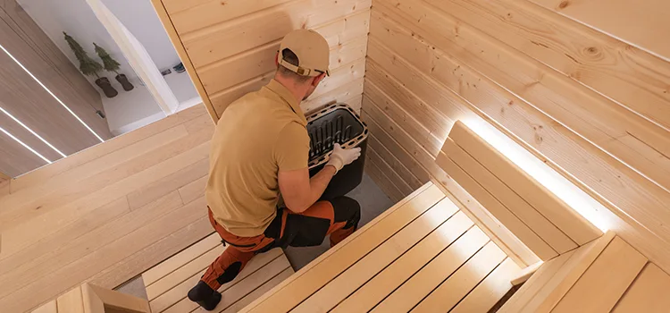 Finnish Sauna Ceiling Installation in Oakville, Ontario
