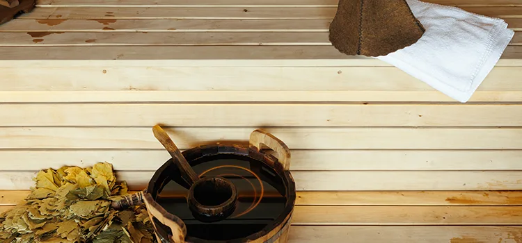 Fir Wood Sauna Ceiling Installation in Oakville, Ontario